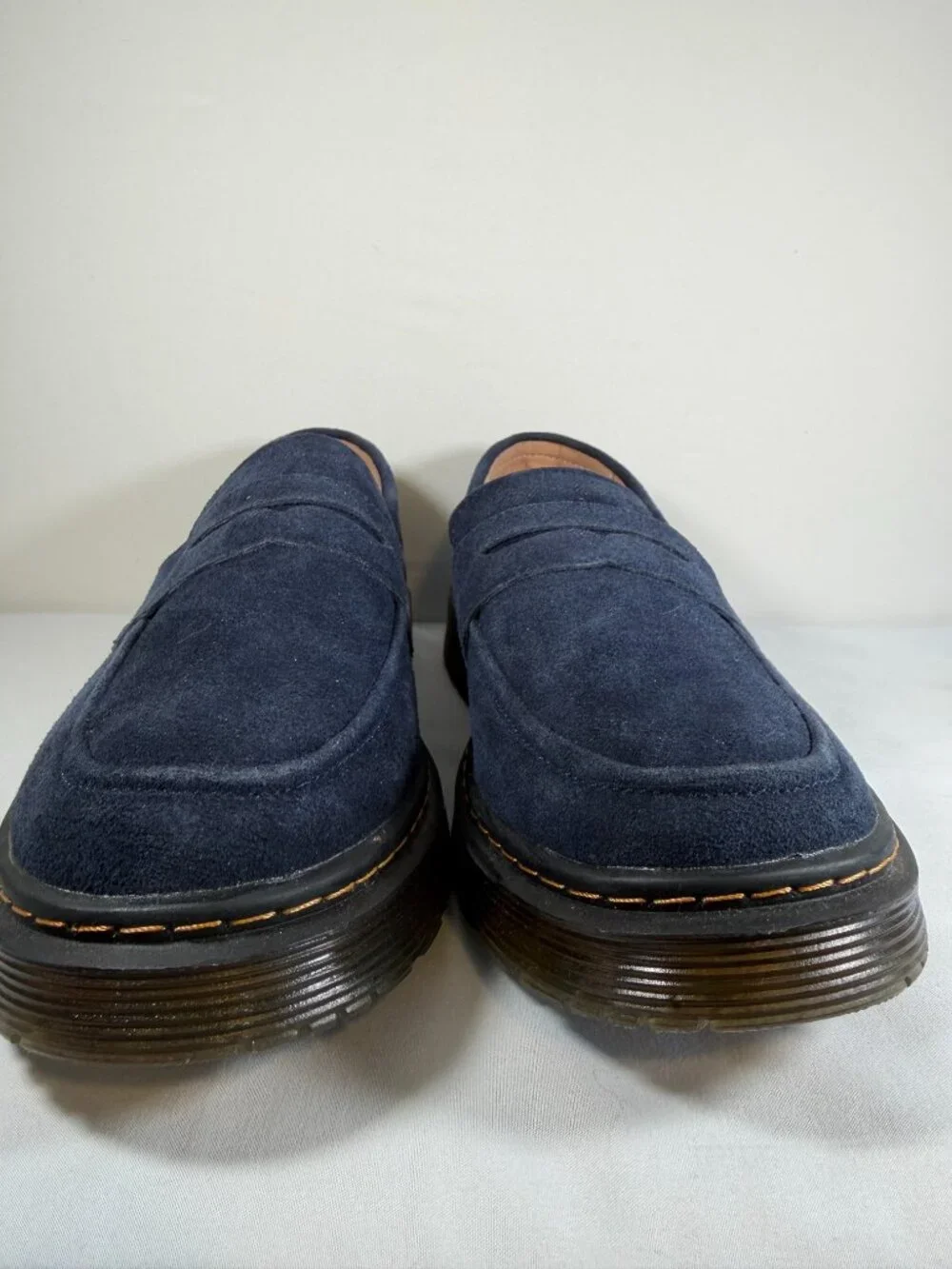 NWOT SENNYO Blue Suede Leather Penny Loafer Shoes 9.5